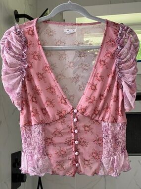 Urban Outfitters kimchi blue pink floral top